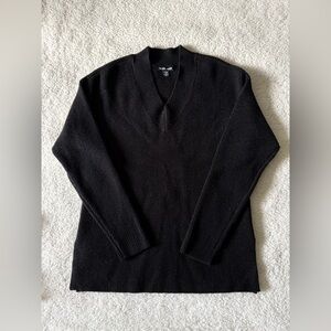 Hilary Radley Sparkle Knit V-Neck Long Sleeve Sweater Black Size Medium New